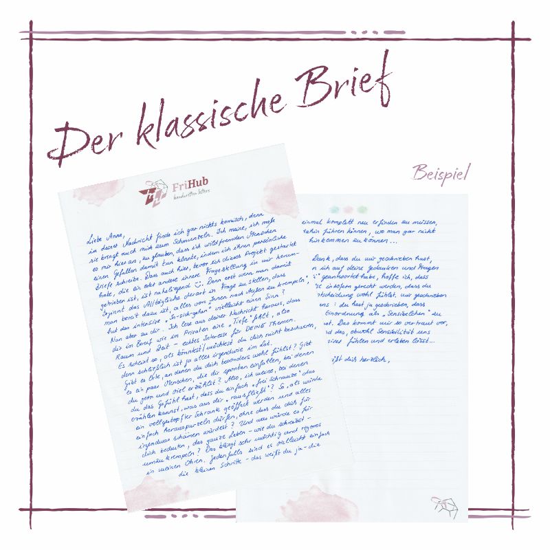 Beispiel-Darstellung des "klassischen Briefes" – ganz normal von links nach rechts geschrieben